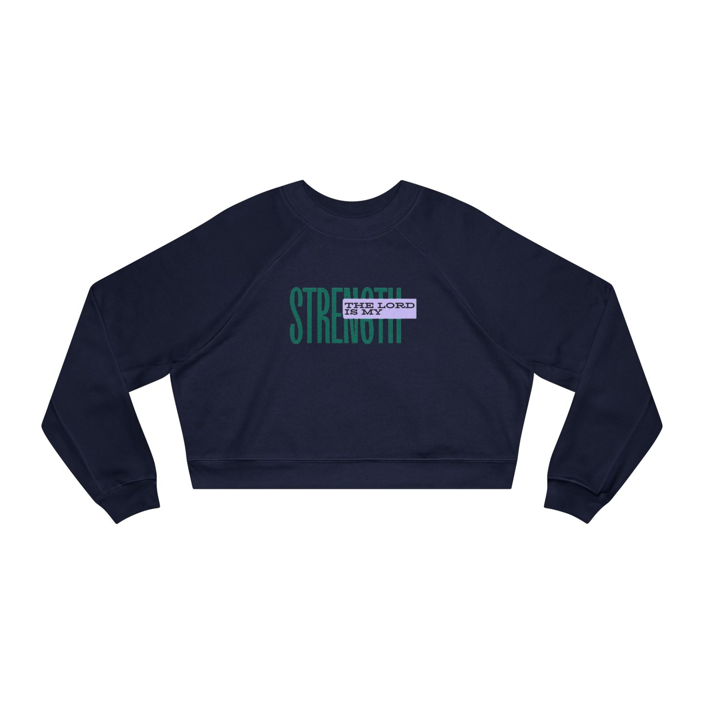 Cropped Pullover — Strength Graphic Fleece Sweatshirt