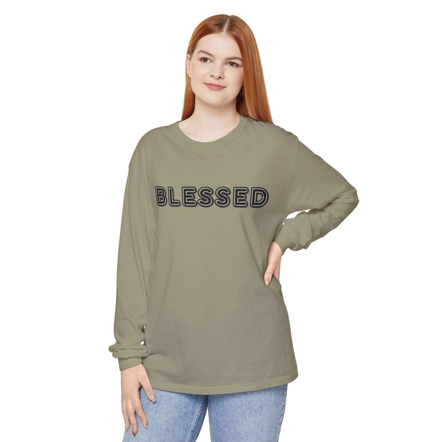 Blessed Long Sleeve Tee — Garment-Dyed Unisex Long Sleeve Shirt