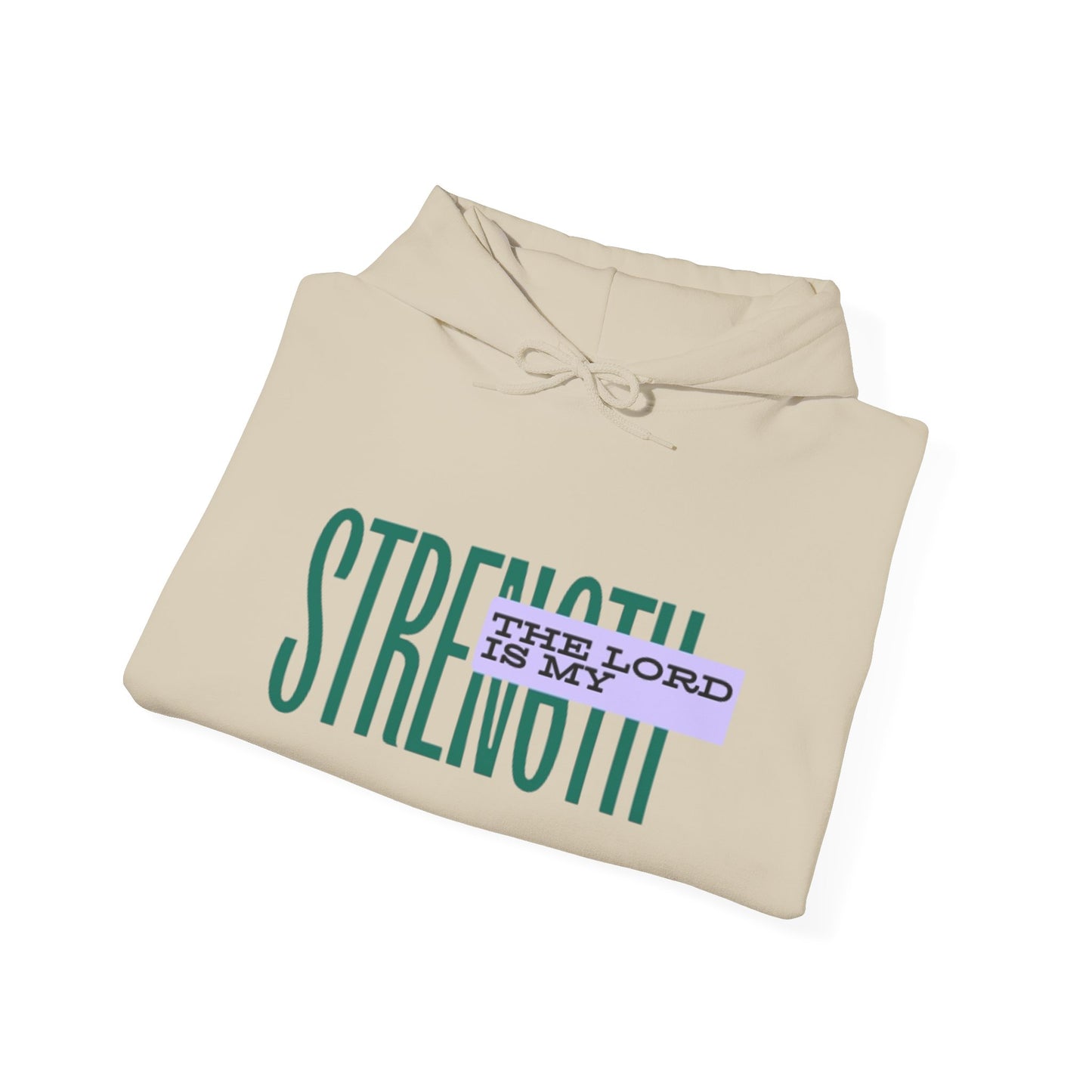 Strength Hoodie — “The Lord Is My Strength” Christian Faith Pullover