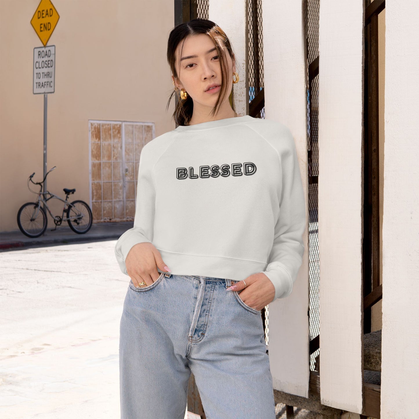 Blessed Cropped Pullover — Women's Cropped Fleece Pullover