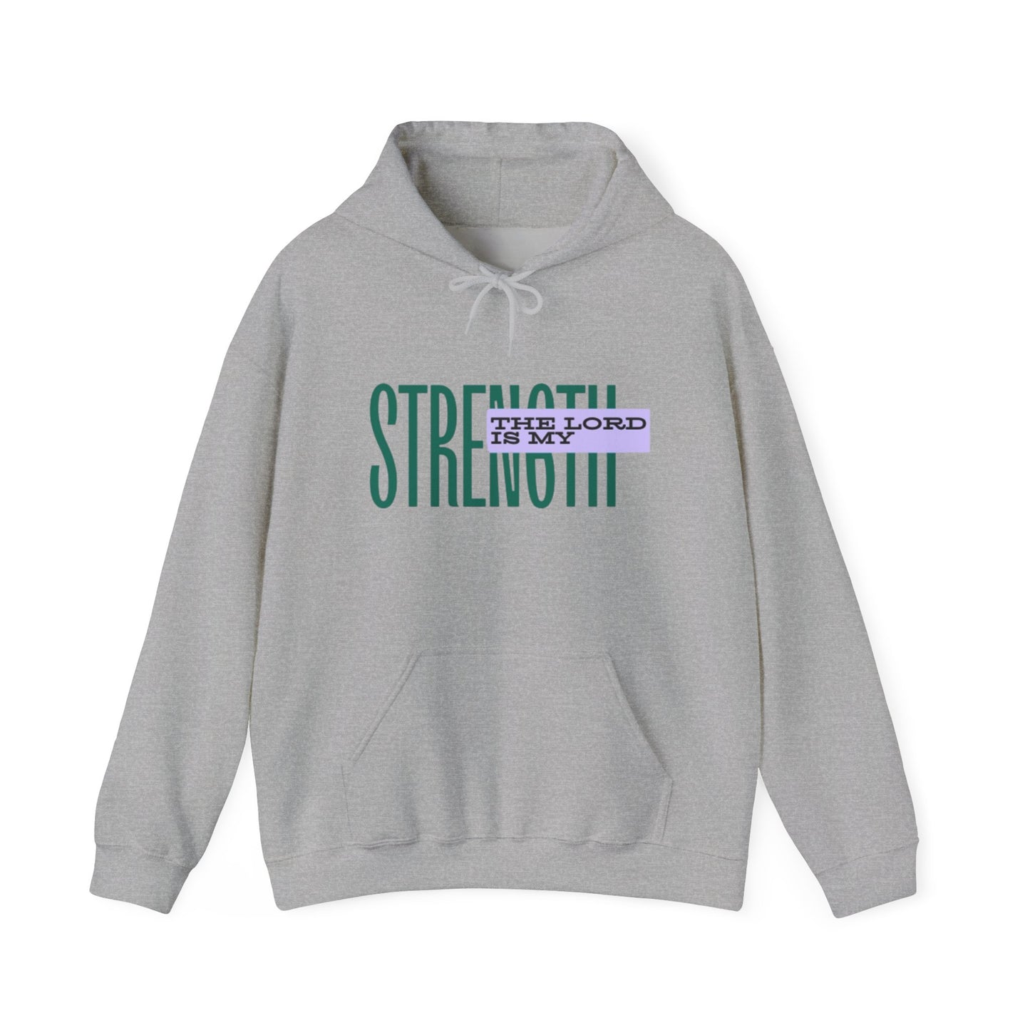 Strength Hoodie — “The Lord Is My Strength” Christian Faith Pullover