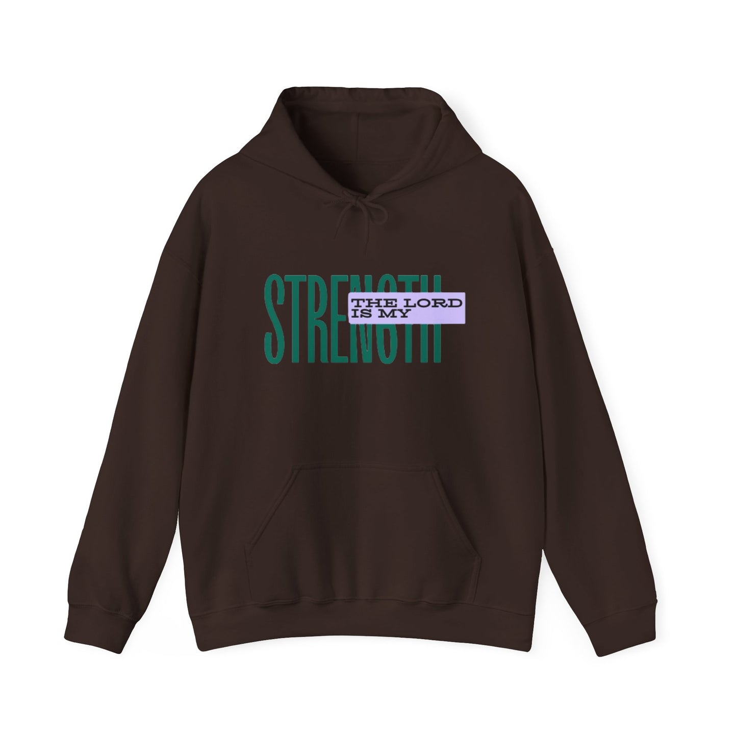 Strength Hoodie — “The Lord Is My Strength” Christian Faith Pullover