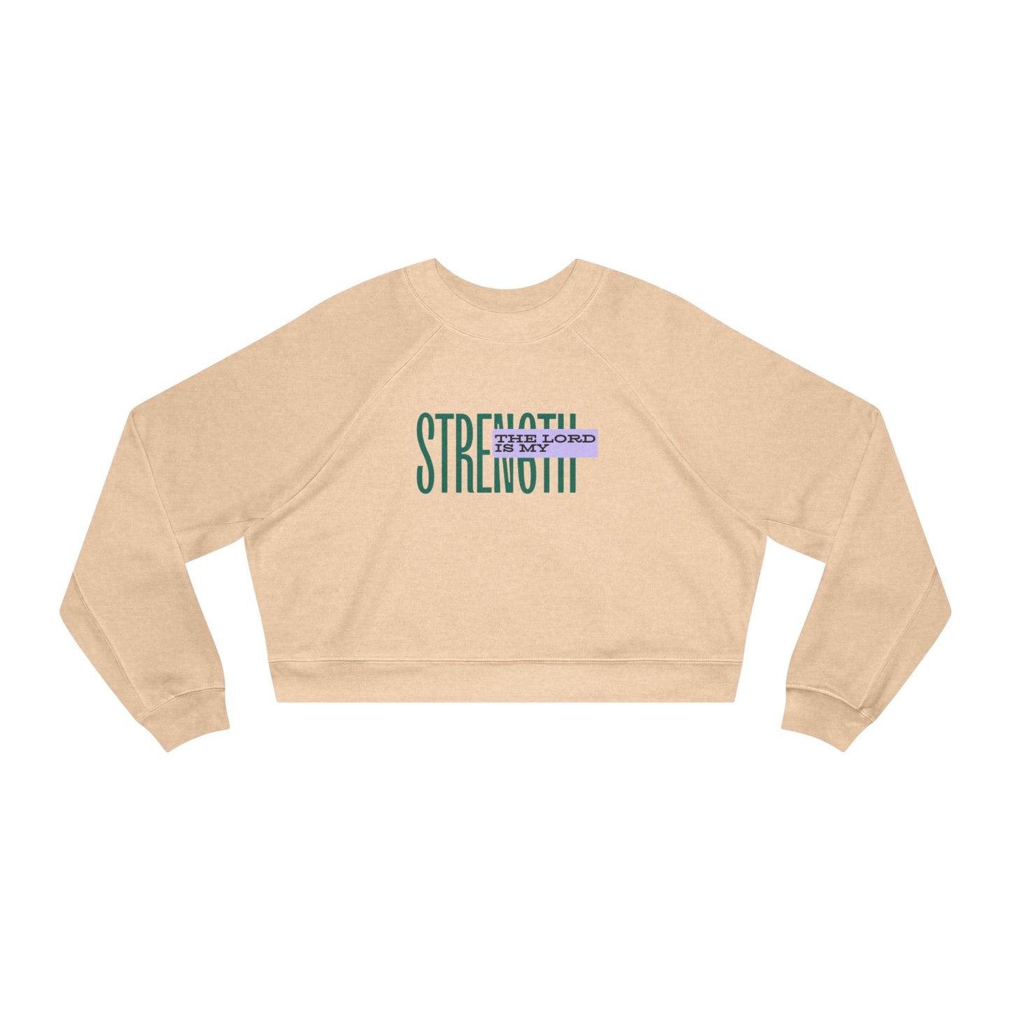 Cropped Pullover — Strength Graphic Fleece Sweatshirt
