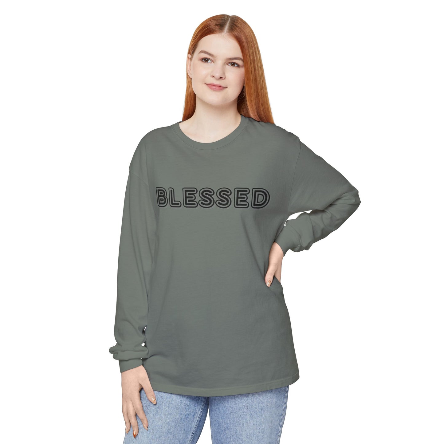 Blessed Long Sleeve Tee — Garment-Dyed Unisex Long Sleeve Shirt