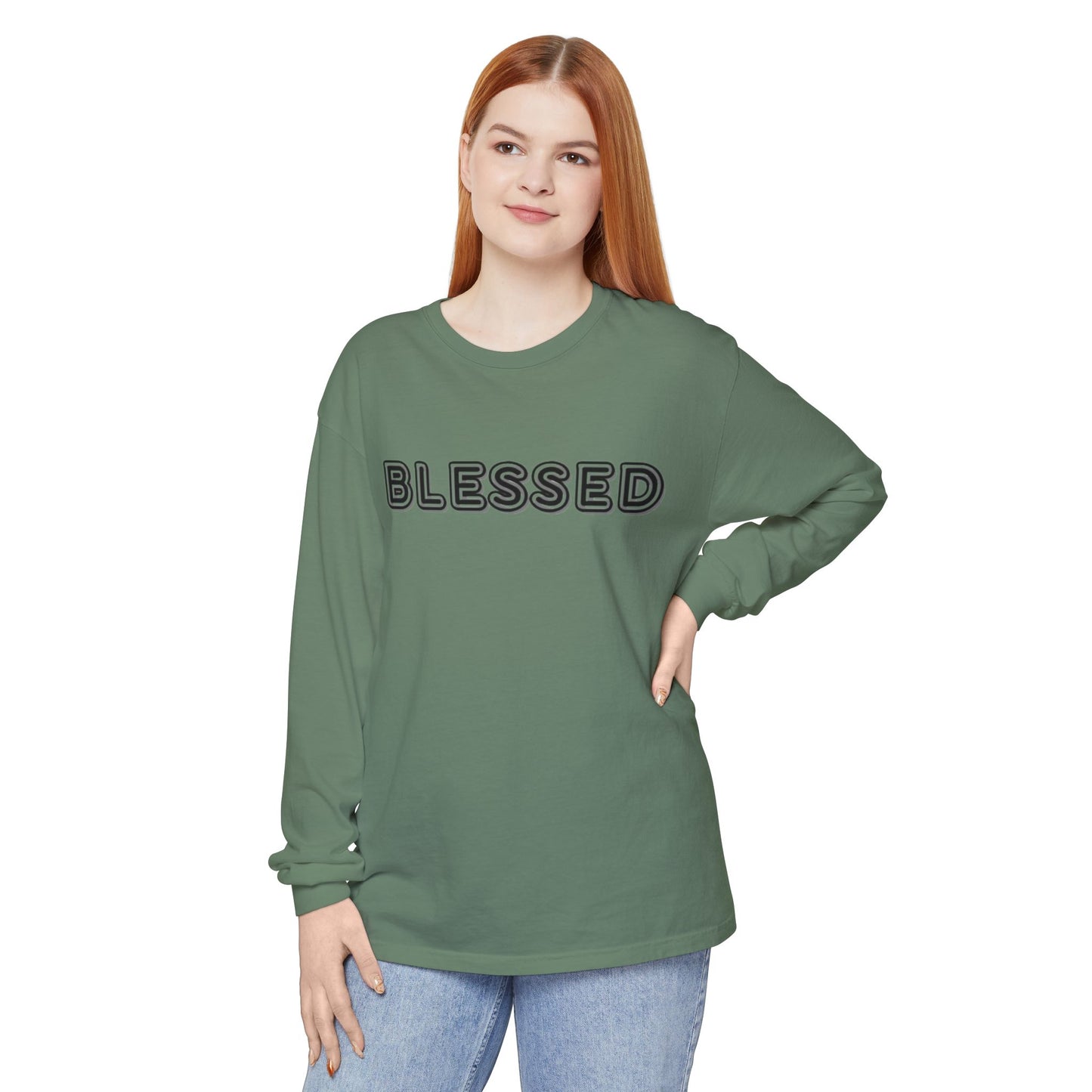 Blessed Long Sleeve Tee — Garment-Dyed Unisex Long Sleeve Shirt