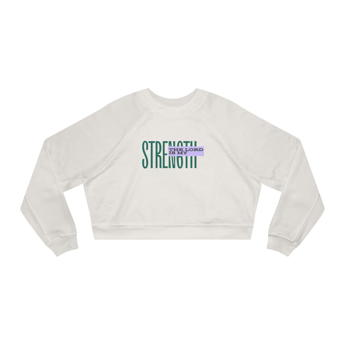 Cropped Pullover — Strength Graphic Fleece Sweatshirt