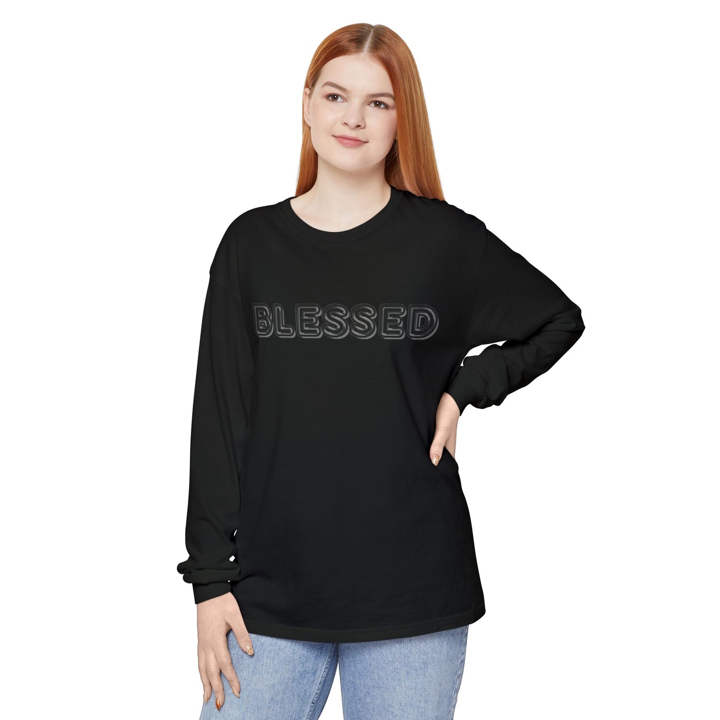 Blessed Long Sleeve Tee — Garment-Dyed Unisex Long Sleeve Shirt