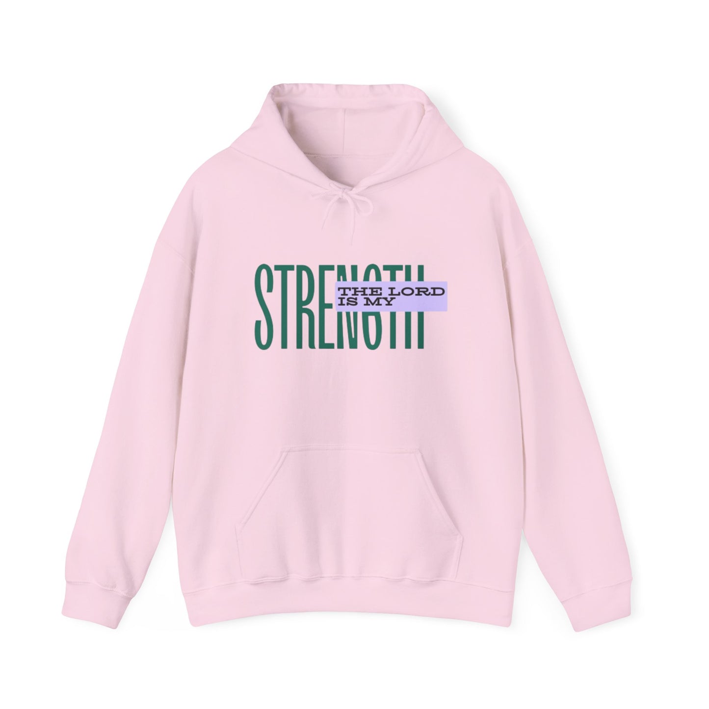 Strength Hoodie — “The Lord Is My Strength” Christian Faith Pullover