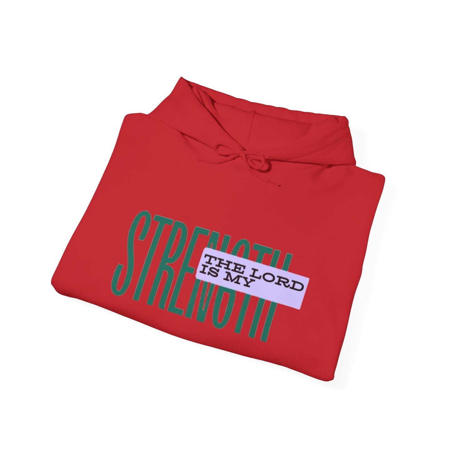 Strength Hoodie — “The Lord Is My Strength” Christian Faith Pullover
