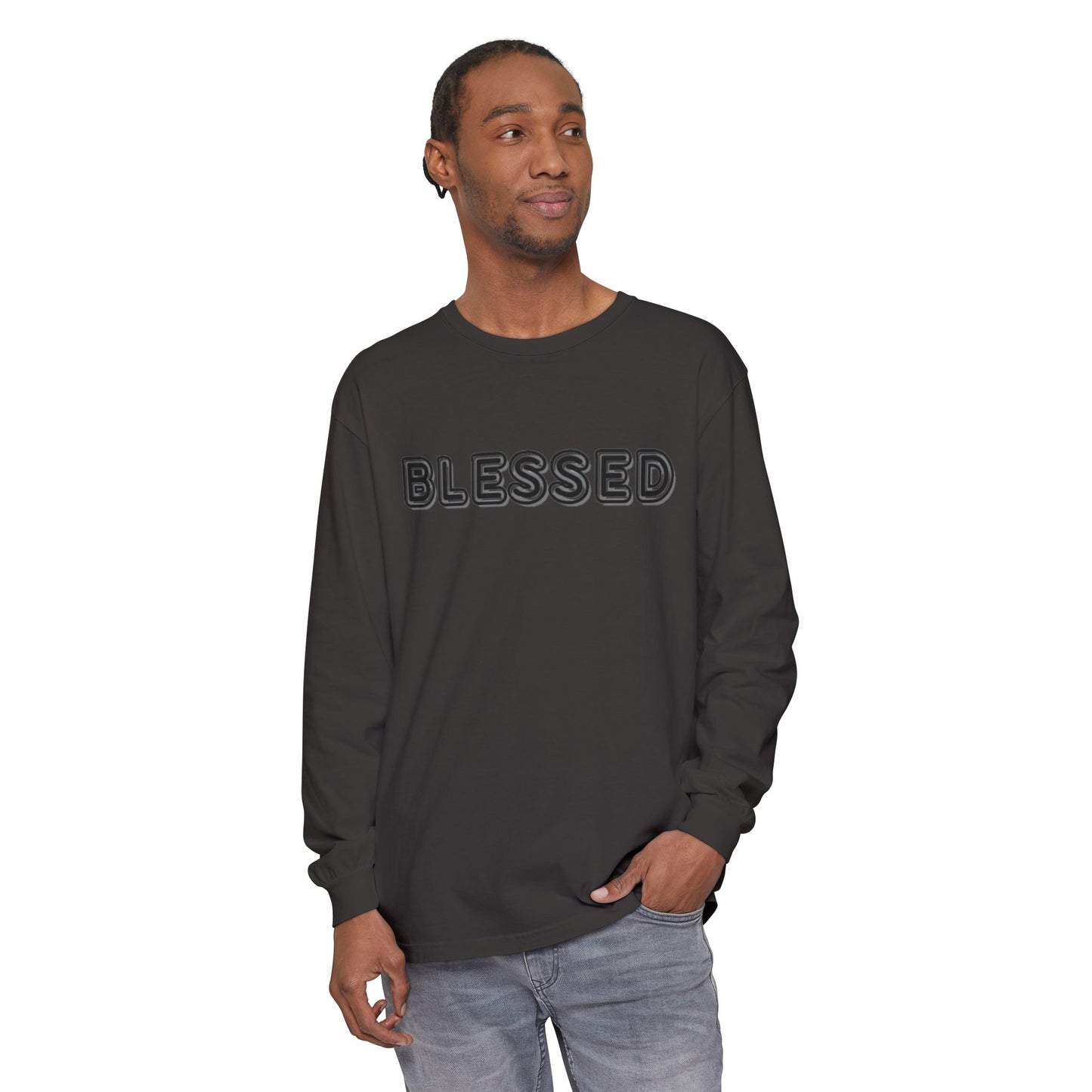 Blessed Long Sleeve Tee — Garment-Dyed Unisex Long Sleeve Shirt