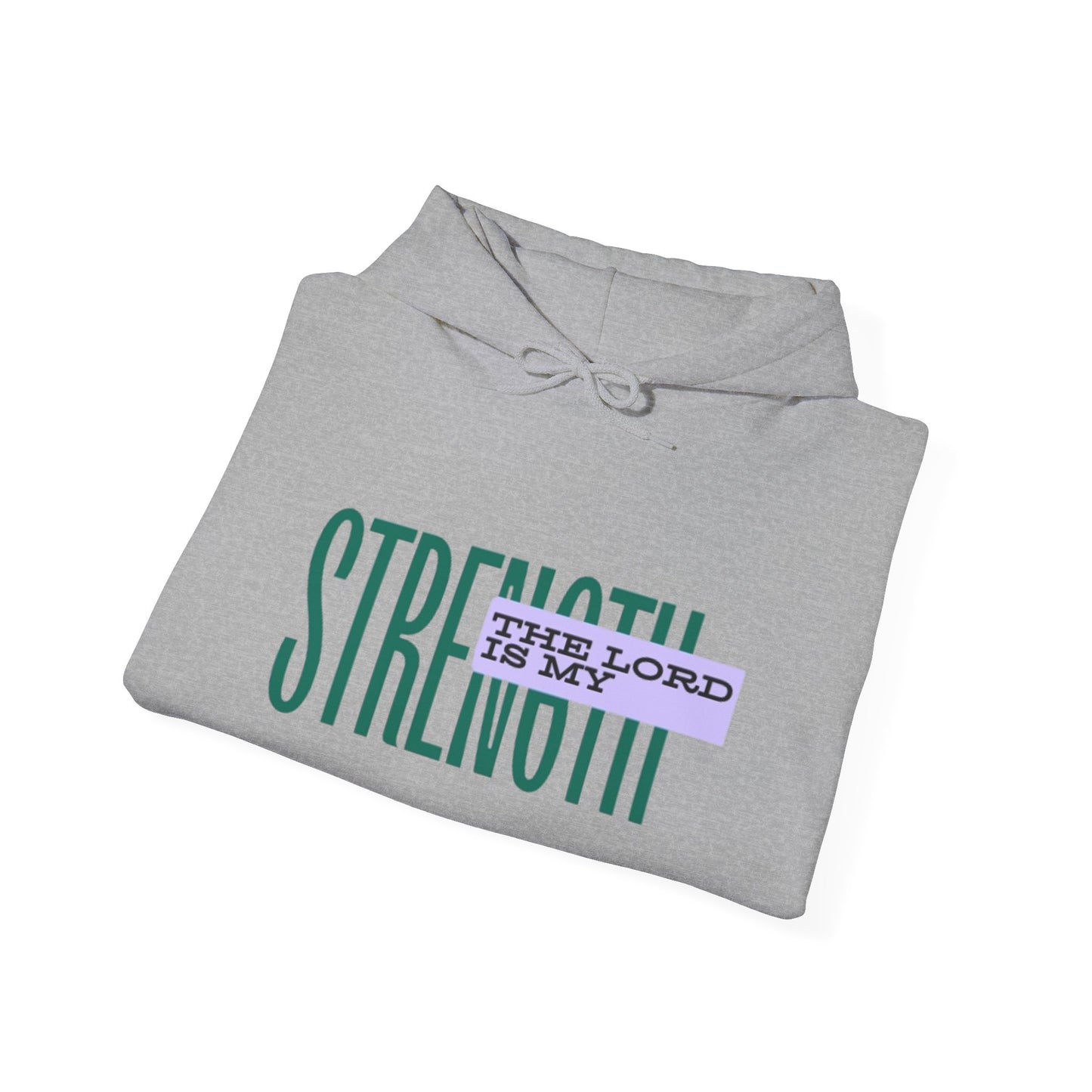 Strength Hoodie — “The Lord Is My Strength” Christian Faith Pullover