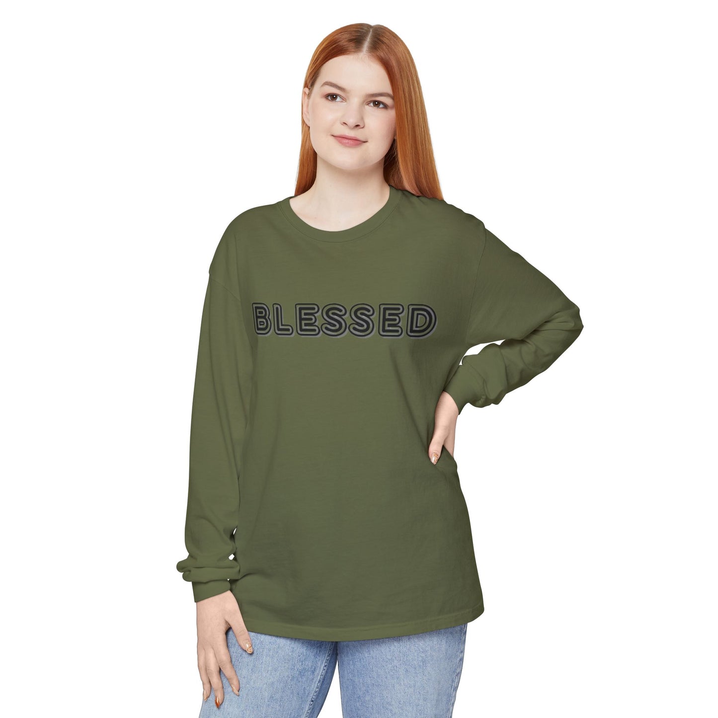 Blessed Long Sleeve Tee — Garment-Dyed Unisex Long Sleeve Shirt
