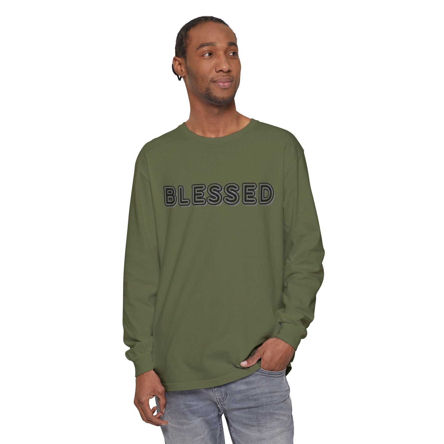 Blessed Long Sleeve Tee — Garment-Dyed Unisex Long Sleeve Shirt