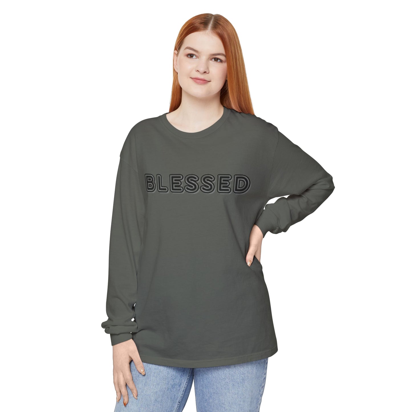 Blessed Long Sleeve Tee — Garment-Dyed Unisex Long Sleeve Shirt