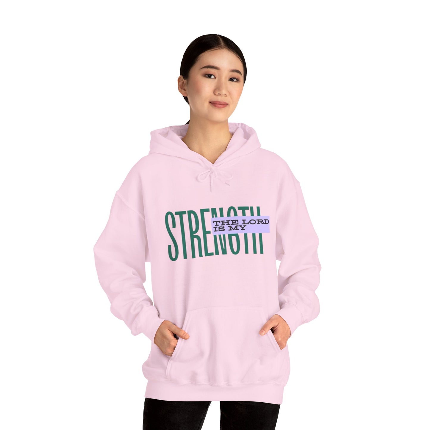 Strength Hoodie — “The Lord Is My Strength” Christian Faith Pullover