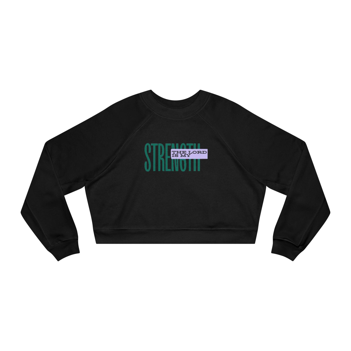 Cropped Pullover — Strength Graphic Fleece Sweatshirt
