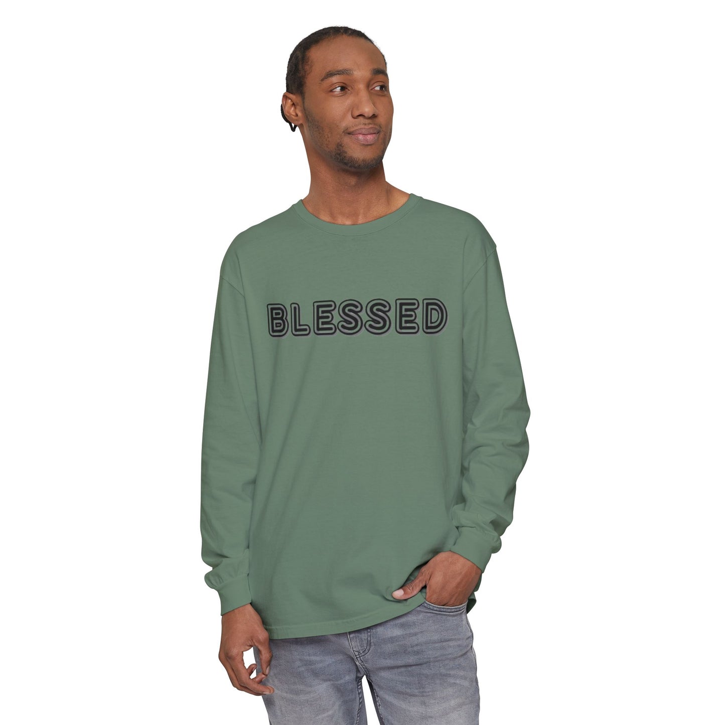 Blessed Long Sleeve Tee — Garment-Dyed Unisex Long Sleeve Shirt